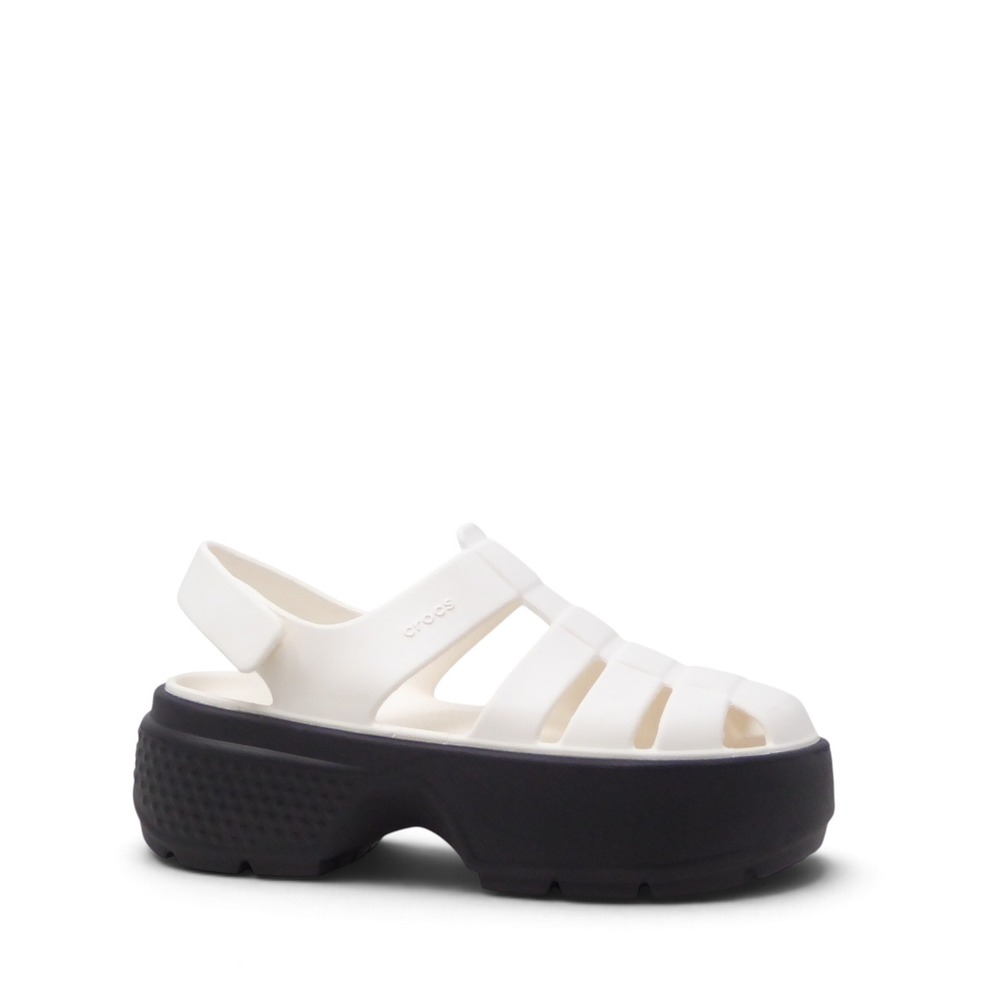 NEW Crocs Womens Stomp Fisherman Sandal White Platform 209938-0WV 10